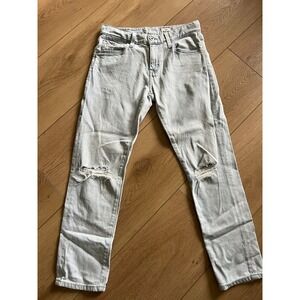 AG Adriano Goldschmied Light Wash Distressed Knee Jeans Women Size‎ 25R